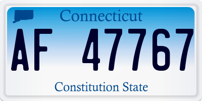 CT license plate AF47767