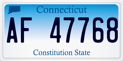 CT license plate AF47768