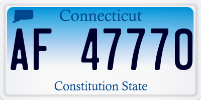 CT license plate AF47770