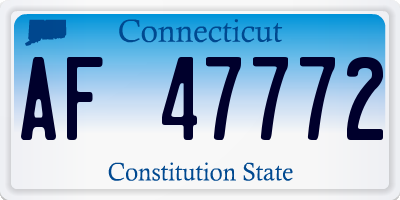 CT license plate AF47772