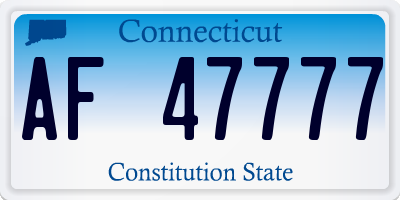 CT license plate AF47777