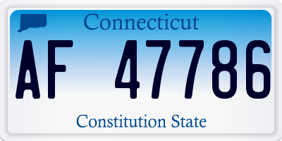 CT license plate AF47786