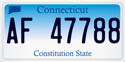 CT license plate AF47788