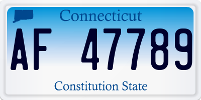 CT license plate AF47789