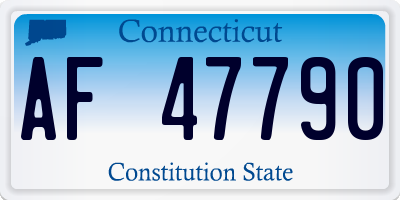 CT license plate AF47790