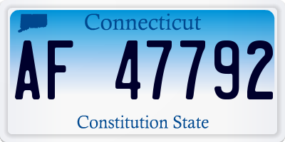 CT license plate AF47792