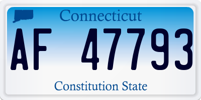 CT license plate AF47793