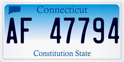 CT license plate AF47794