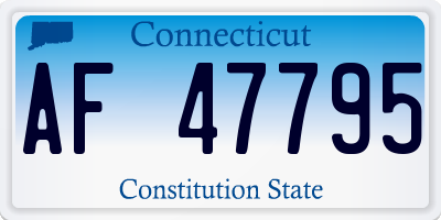 CT license plate AF47795