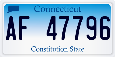 CT license plate AF47796