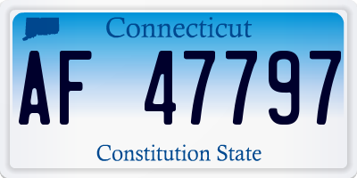 CT license plate AF47797