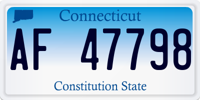 CT license plate AF47798