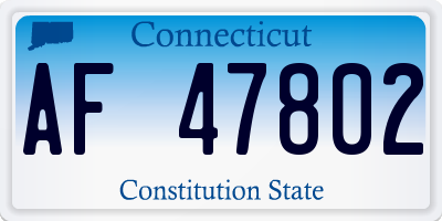 CT license plate AF47802