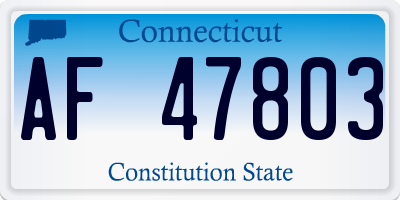 CT license plate AF47803