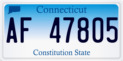 CT license plate AF47805