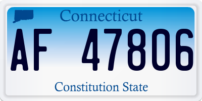 CT license plate AF47806