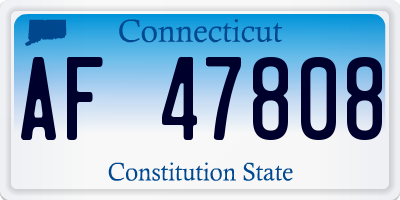 CT license plate AF47808