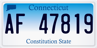 CT license plate AF47819