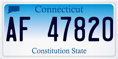 CT license plate AF47820