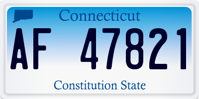 CT license plate AF47821