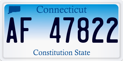 CT license plate AF47822