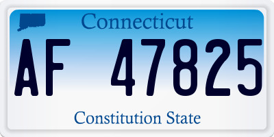 CT license plate AF47825