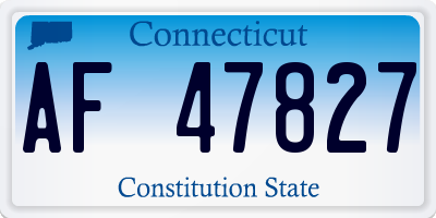 CT license plate AF47827