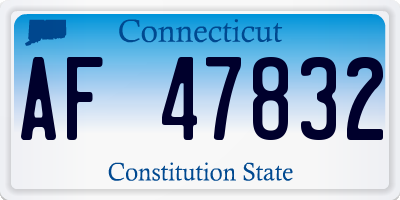 CT license plate AF47832