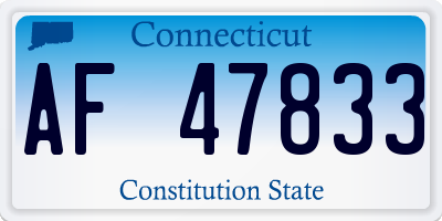 CT license plate AF47833