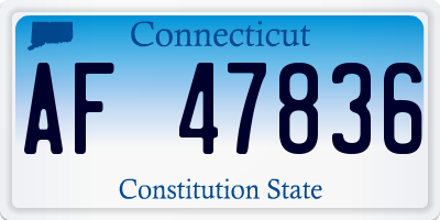 CT license plate AF47836