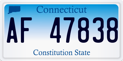 CT license plate AF47838