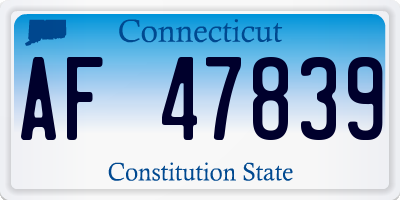 CT license plate AF47839