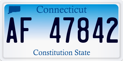 CT license plate AF47842