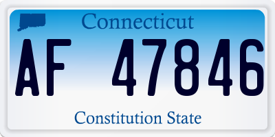 CT license plate AF47846