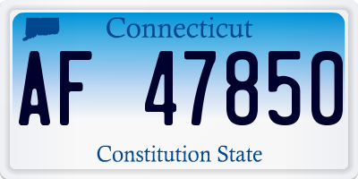 CT license plate AF47850