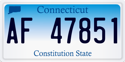 CT license plate AF47851