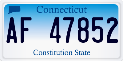 CT license plate AF47852