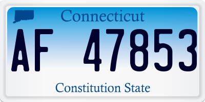 CT license plate AF47853