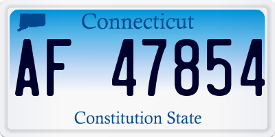 CT license plate AF47854