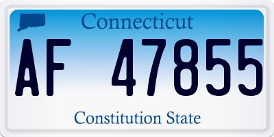 CT license plate AF47855
