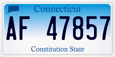 CT license plate AF47857