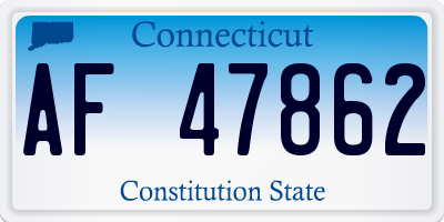 CT license plate AF47862
