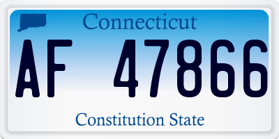 CT license plate AF47866