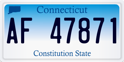 CT license plate AF47871