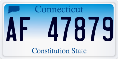 CT license plate AF47879