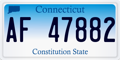 CT license plate AF47882