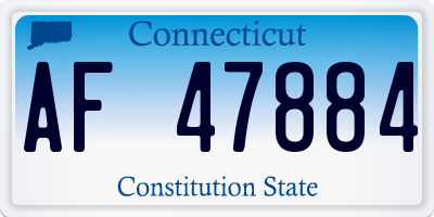 CT license plate AF47884