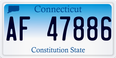 CT license plate AF47886