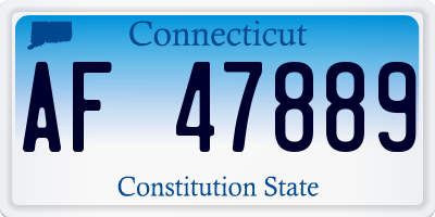 CT license plate AF47889