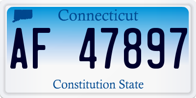 CT license plate AF47897